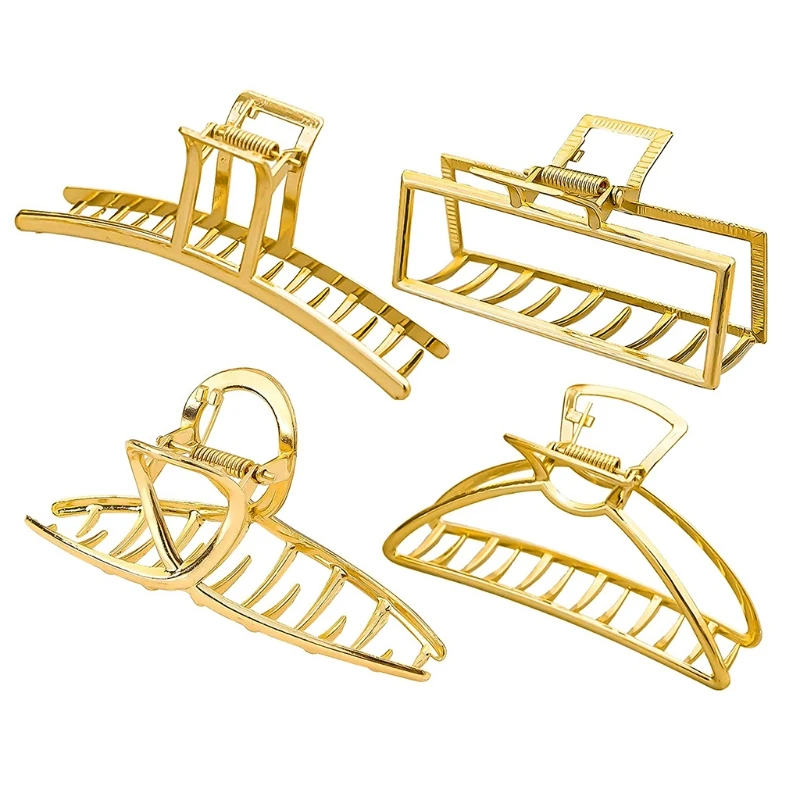 

G99E 4 шт. большие заколки для волос, модные зажимы, Нескользящие заколки для волос, металлические зажимы для волос