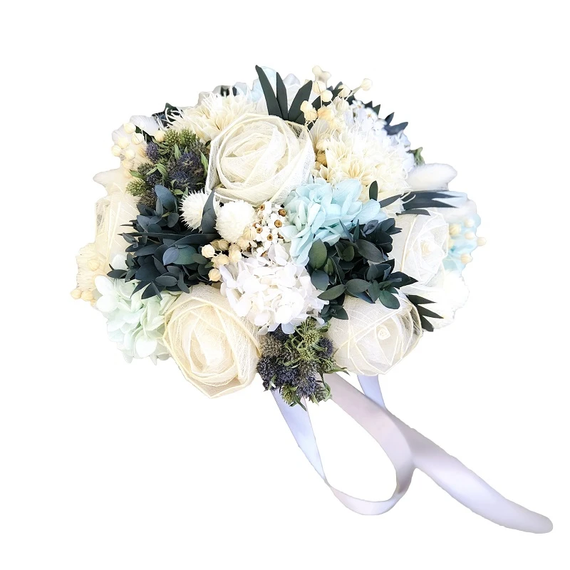 

Bride's Bouquet Eternal Rose Artificial Flower Plant,Photographic Props Mariage Bouquets Centerpiece Chic Romantic Wedding Decor