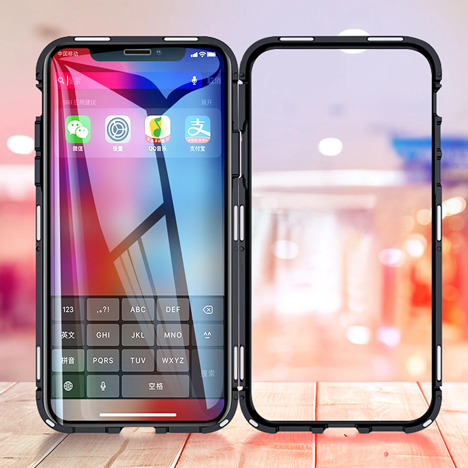Floveme Магнитный адсорбционный металлический чехол для телефона для iPhone 11 8 7 Plus X Чехол двухсторонний стеклянный Магнитный чехол для iPhone 7 8 чехол