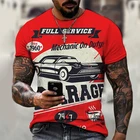 Мужская футболка с коротким рукавом и 3D-принтом, Повседневная Уличная футболка с круглым вырезом, лето 2021