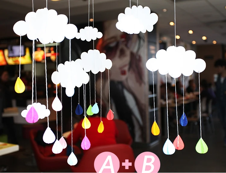 3d гирлянда в виде облаков и капель дождя украшения для детей дня рождения