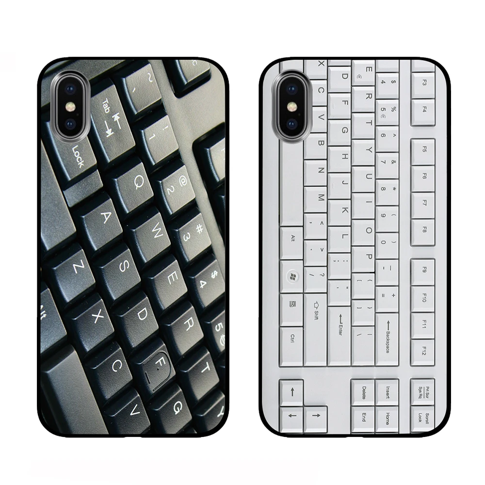 Черная клавиатура из ТПУ для iPhone 5 5S SE 6 6s 7 8 Plus X XS Max XR чехлы телефонов | Мобильные