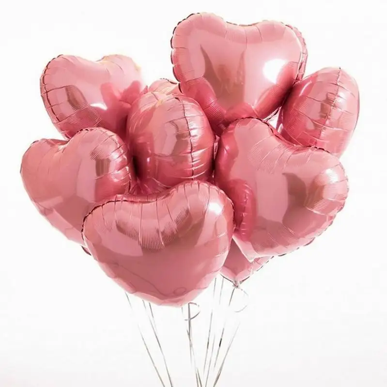 pearl pink 10 шт. 18 дюймов розовое золото Красный Розовый Любовь фольги сердце гелиевые шары Свадьба День рождения воздушные шары День Святого Валентина Globos поставки - Цвет: pearl pink