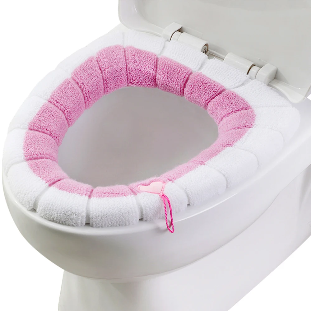 Зимний Теплый плюш туалетные подушки эластичные сиденье для унитаза Чехлы