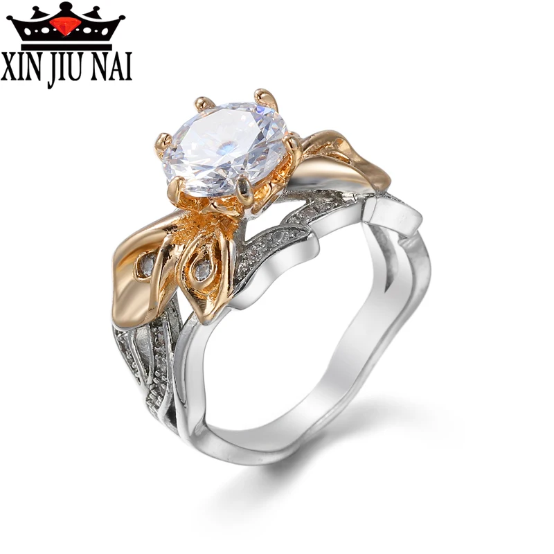 

Женское кольцо из золота 14 к, обручальное кольцо с цирконами класса AAA