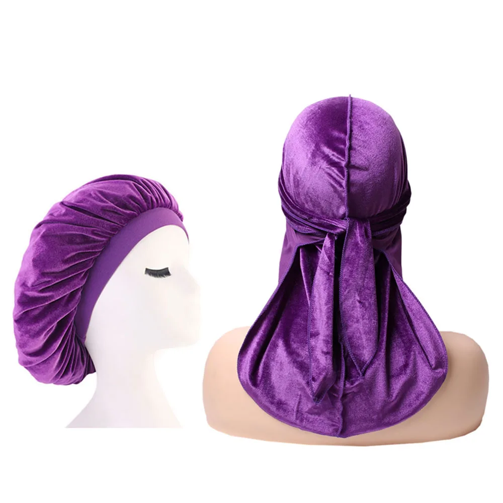 Бархатная дураг и шляпа комплект из 2 предметов женская кепка для сна Мужская