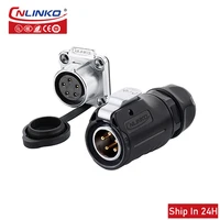 cnlinko lp20 5pin plastic ip67 waterproof industrial plug socket 10a electrical power connector for intelligent detection system