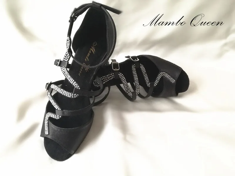 Туфли Mambo queen для латиноамериканских танцев Обувь бальных шелковый атлас