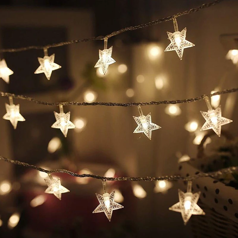3M 20 шт. светодиодный светильник в виде звезд теплый цвет гирлянда Рождественские