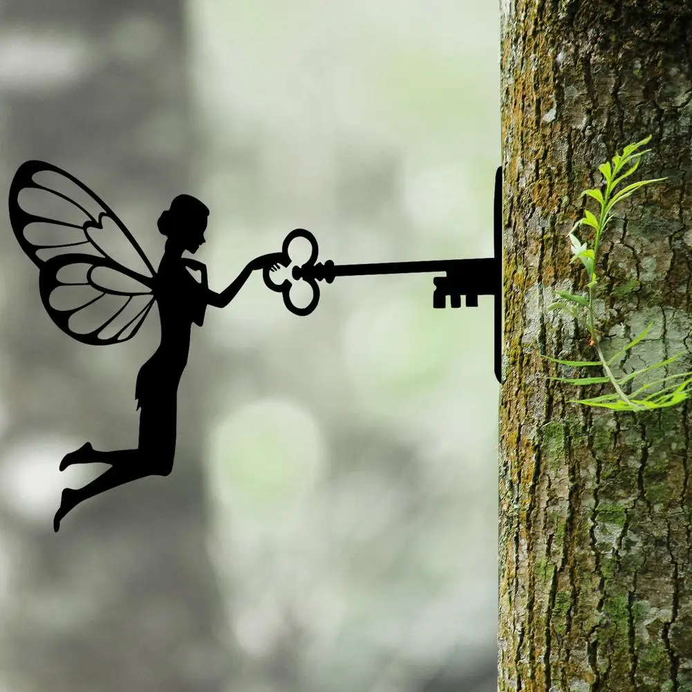 

Fairy Elf Tree Plug Decoration Metal Art Elf Inserting Ornament New Creative Iron Art Outdoor Garden Decoration Waterproof