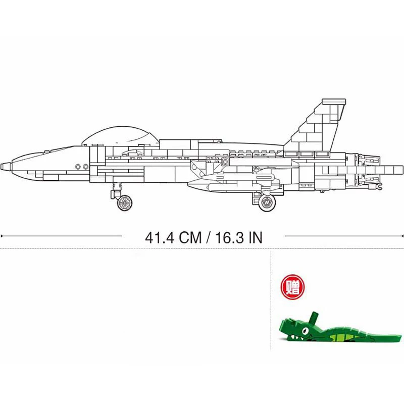 Военный самолет строительные блоки WW2 самолёт US F/A-18 боевой модели самолета