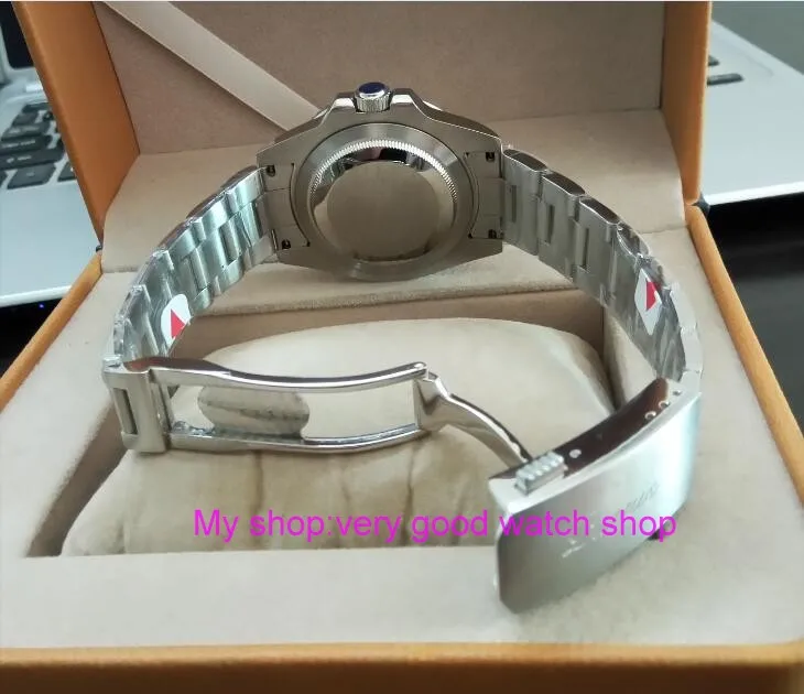 40 мм Parnis с сапфирами Кристалл GMT автоматическое машинное движение светящиеся