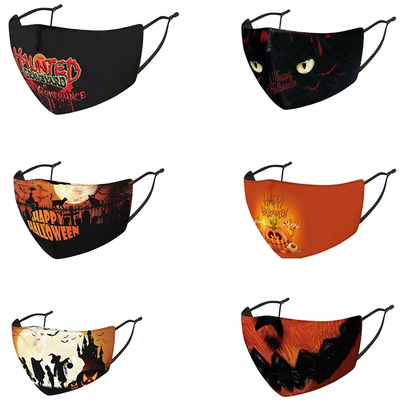

Hot Halloween Face mask Halloween Cosplay Adult Unisex Mouth Masks Face Protection Dust-Proof Prevent Mist Breathable Party