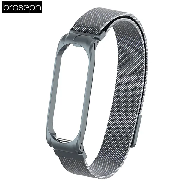 Gray Mi lanese ремешок для часов Xiaomi mi Band 3 4 спортивные ремешки из нержавеющей стали для mi band 3 4 Смарт часы браслет аксессуары - Цвет ремешка: Gray