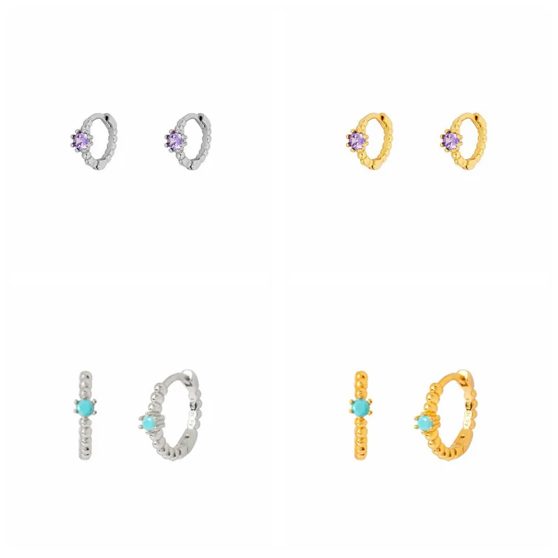 

Canner 1 Pair Mini Zircon Hoop Earrings for Women Real 925 Sterling Silver Huggies Earring Boucle Oreille Femme Fine Jewelry