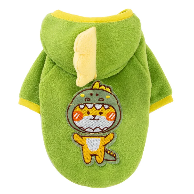 

Warm Pet Clothes Cute Dinosaur Hoodies Dog Sweatshirts Puppy Plush Jacket For Small Dogs Chihuahua Yorkshire Coat Winter Costume