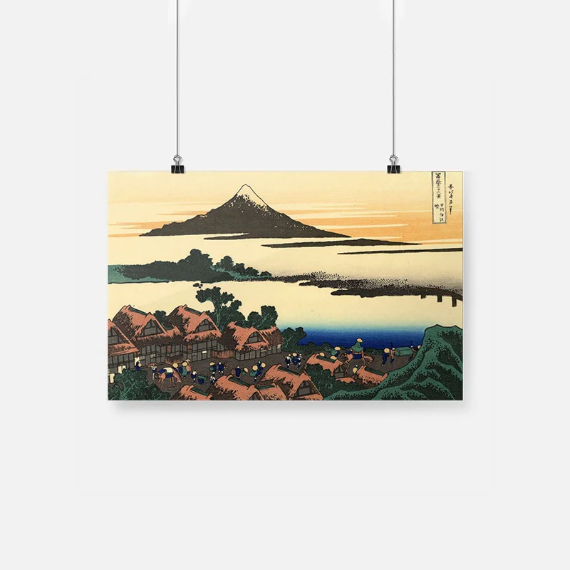 

Japanese Ukiyo-e Style Retro Wooden Frame Canvas Painting Decor Wall Art Bedroom Home Room Framed Decoration Prints Poster