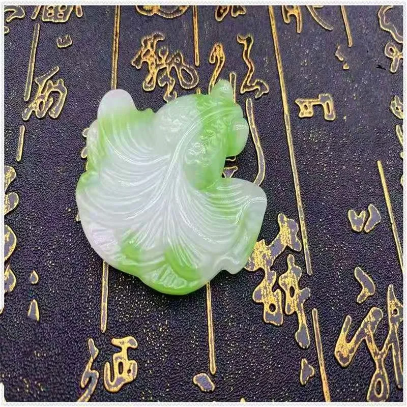

Natural Turquoise Hand Carved Goldfish Jade Pendant Fashion Jewelry Men's and Women's Gold and Jade Necklace