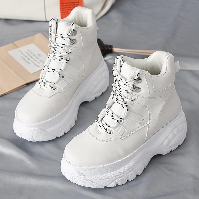 Женские кроссовки на платформе ST456 ST463 Белые Повседневные с низким берцем новинка