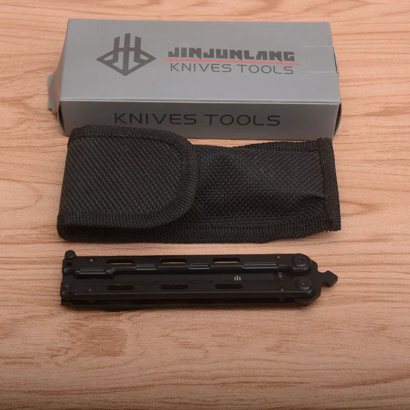 

New Arrival JL03B folding camping outdoor Knives Pocket EDC Practice knife Balisong training hunt Survival Tactical utility Tool