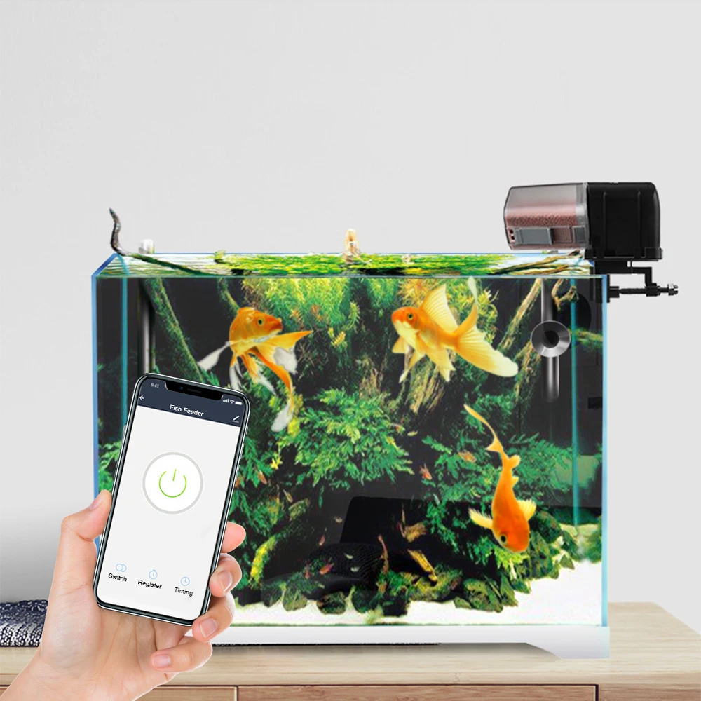 

Fish Feeder Auto Smart Control Fish Tank Automatic Feeding Device Timing Feed Aquarium Accessories Intelligent Wifi APP