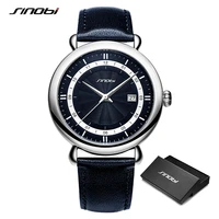 sinobi fashion original design mens calender leather watches casual man watch business male quartz wristwatches reloj hombre