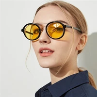 2021 brand design round metal sunglasses for man female black polarized uv400 sun glasses punk gothic steampunk eyewear