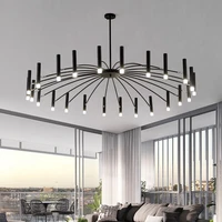 nordic design led chandelier black iron pendant light for living room restaurant hanging lights home decor light fixtures