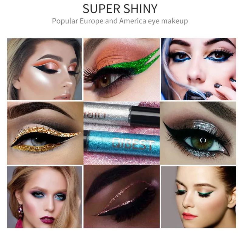 15 Colors White Gold Glitter Liquid Eyeliner Waterproof Eyeshadow Luminous Beauty Eye Liner Makeup - | Красота и здоровье