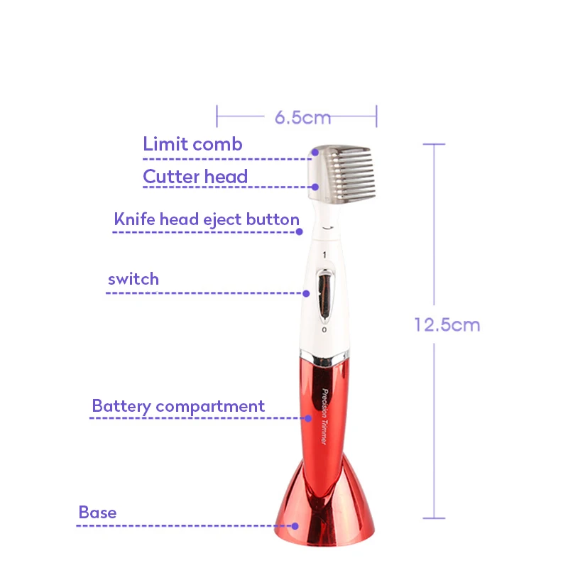 Kemei мини электрический эпилятор для волос триммер Бритва женщин бровей тела лица
