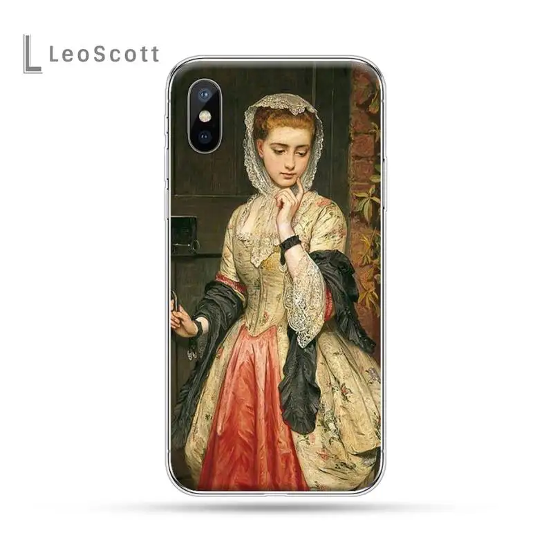 

Girl vintage oil painting art Phone Case For iphone 12 5 5s 5c se 6 6s 7 8 plus x xs xr 11 pro max