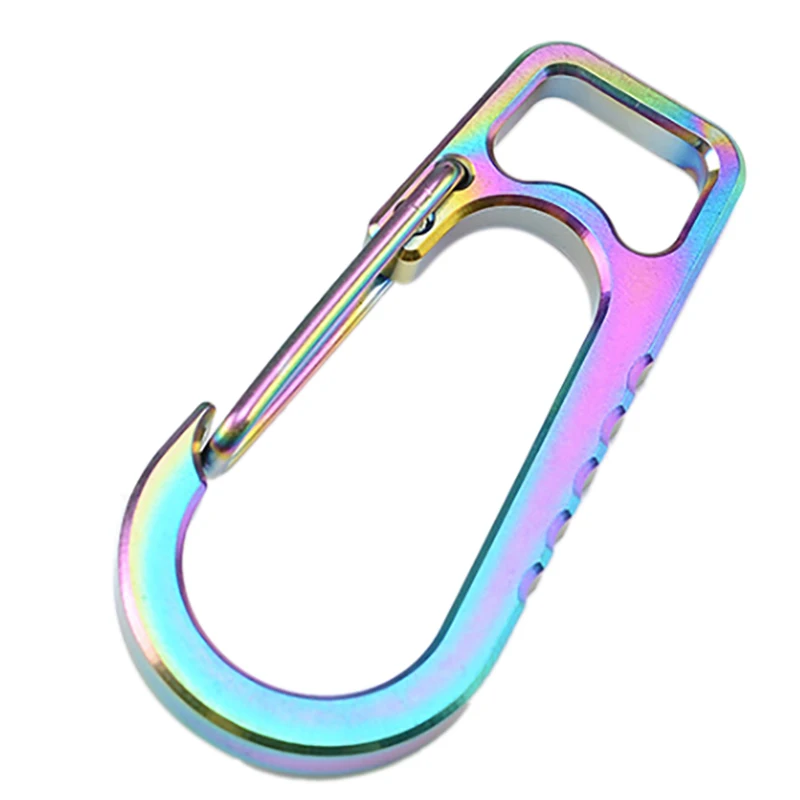 

Titanium Alloy Key Ring Press Hanging Buckle Elastic Ring Type Quick Hanging Outdoor Multi-Function Carabiner