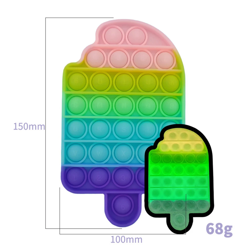 Glow in the Dark Push Bubble Fidget Toy Pop Squishy Sensory Educational Antistress Toys Squeeze Stress Relief Relieve | Игрушки и хобби
