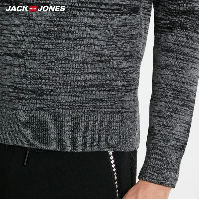 JackJones мужской свитер из 100% хлопка пуловер прямого кроя топ 2019 новая мужская
