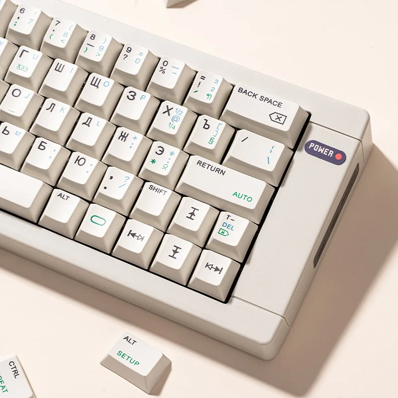 Термосублимация PBT keycap 6001 кремово-белый русский механическая клавиатура FAMOUSKBD |