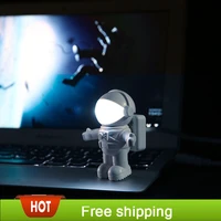 flexible spaceman astronaut usb mini led white night light lamp bulb for pc computer laptop reading portable