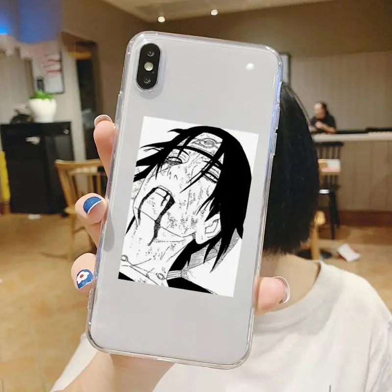 

Black Naruto Anime Pain Uchiha Sasuke Phone Case Transparent soft For iphone 5 5s 5c se 6 6s 7 8 11 12 plus mini x xs xr pro max