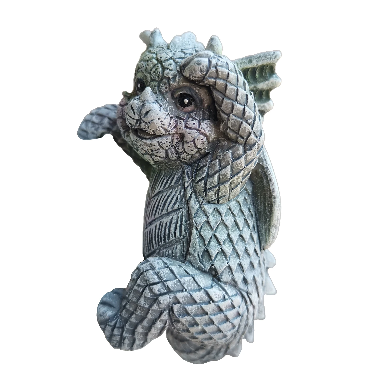 

4x Resin 3D Garden Statue Flowerpot Hanger Dragon Sculpture Figurine Decor