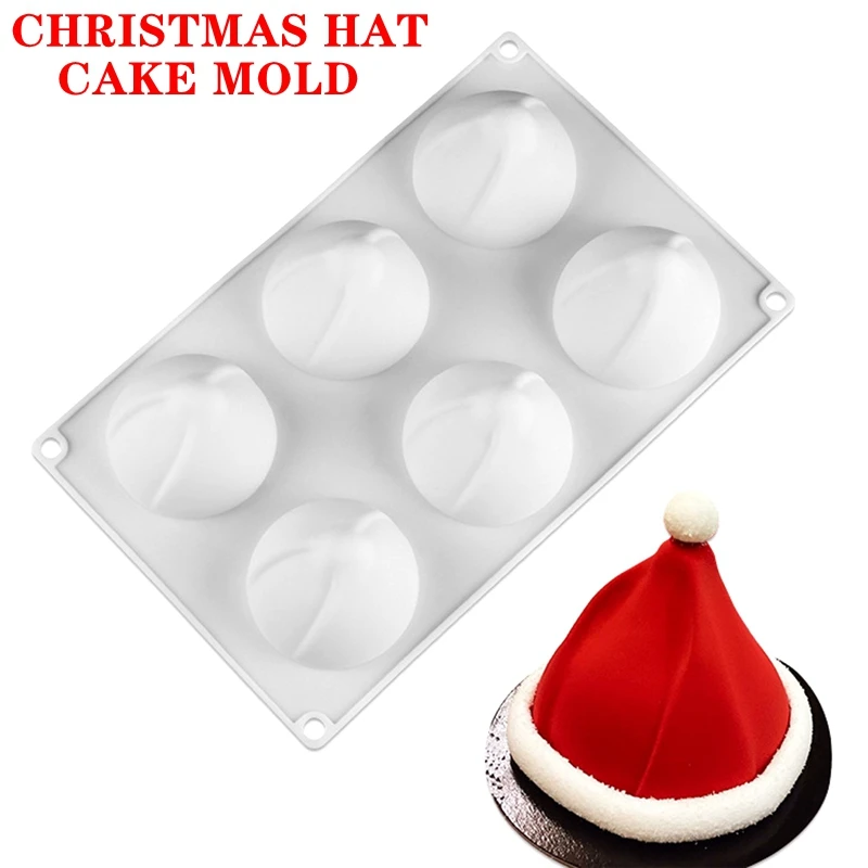6 отверстий Рождественская шапка мусс силиконовая форма для выпечки в форме