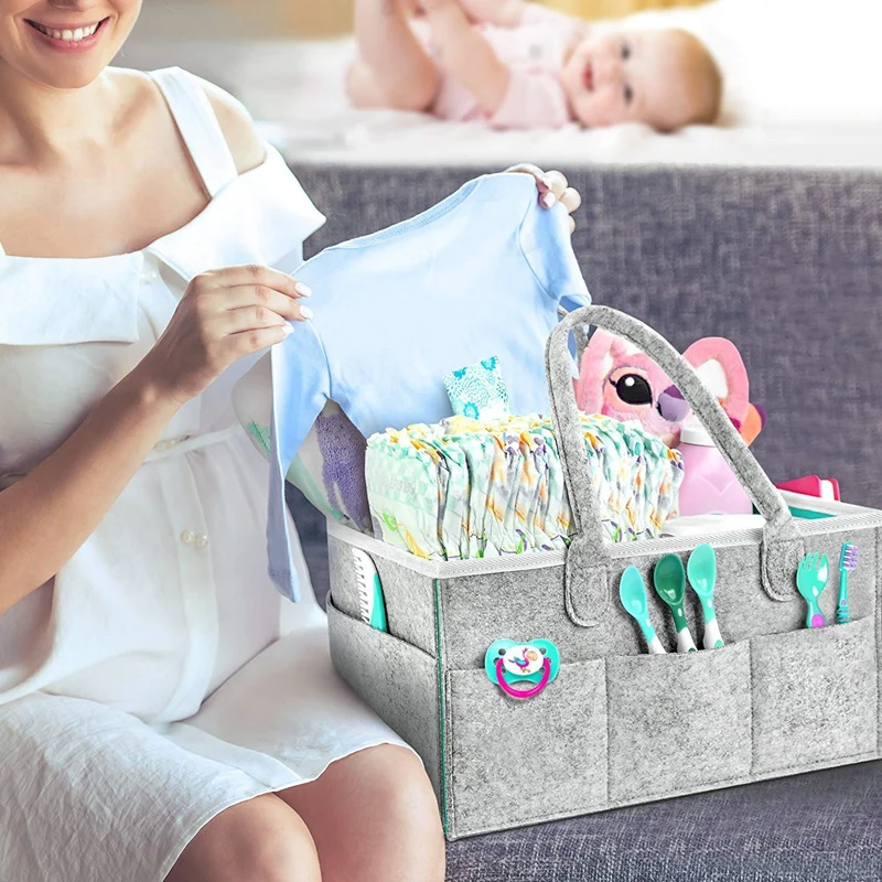 Портативный Большой подгузник Caddy Tote Детские пеленки Органайзер портативный