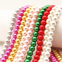 mixed colors 4 14mm round shape imitation glass pearl beads for jewelry making craft diy earrings bracelet bead choker necklace