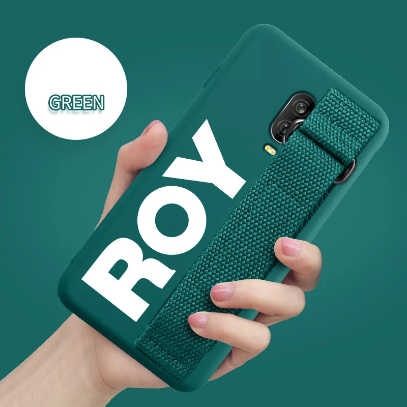 Green Чехол с ремешком на руку для OnePlus 7T Pro 7 Pro 7 6T 6 5T 5 t чехол матовый Мягкий силиконовый чехол на запястье Чехол для OnePlus 7Pro 1+ 7T Funda - Цвет: Green