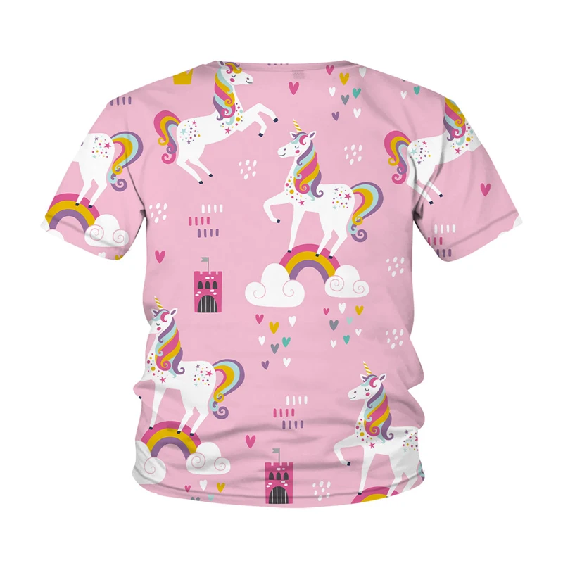

2021 New Children's Unicorn T-Shirt 3D Printing Cute Funny Clothes Boys And Girls kids Short-Sleeved t shirt Summer Wear Tops