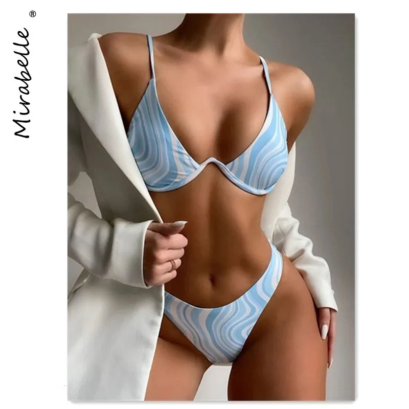 

Пикантное бикини Mirabelle с эффектом пуш-ап, полосатый купальник с зеброй, женский съемный купальник с нагрудной подушкой, комплект бикини, куп...