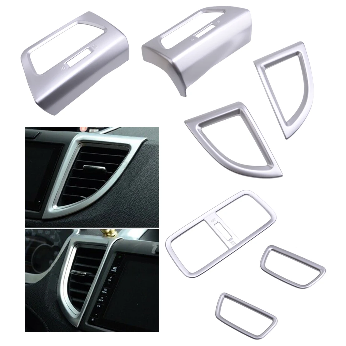 

Внутренняя Матовая Серебристая Рамка вентиляционного отверстия для приборной панели, для Honda CRV CR-V 2012-2013 2014 2015 2016, 7 шт.