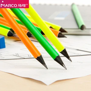 12 шт Марко 90079008 НВ градусов нетоксичный треугольник ребенок обучение черный деревянный карандаш письмо канцелярские принадлежности обратно в школу