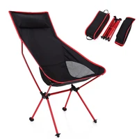 outdoor folding camping chair with backrest lightweight high load bearing aluminum alloy fishing chair moon chairs with pillow