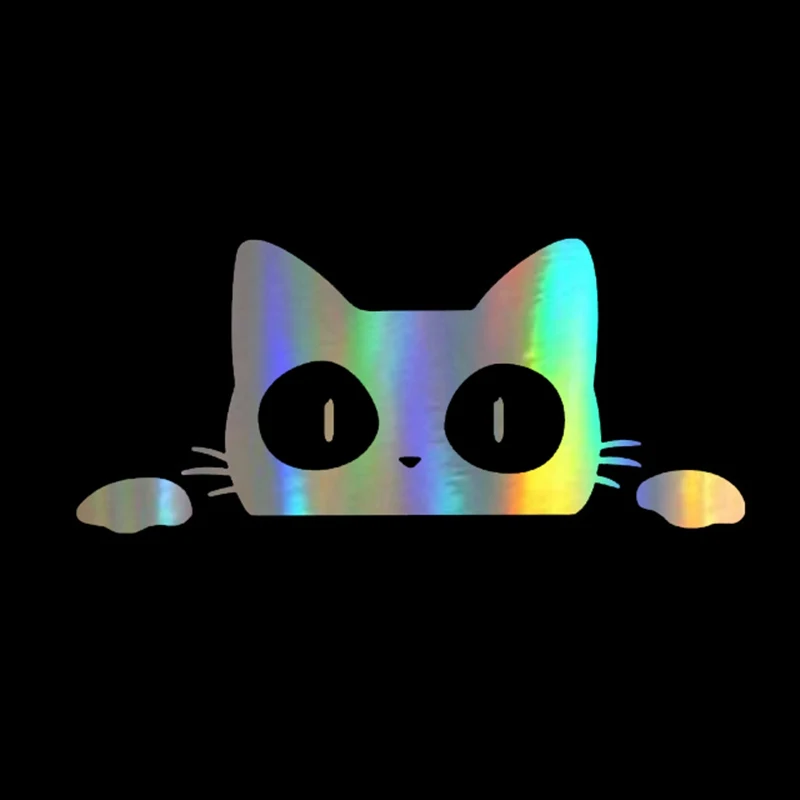 

Автомобильная Виниловая наклейка с удивленным котом и глазами, наклейки и Забавные 3D наклейки, креативная стильная наклейка для автомобиля...