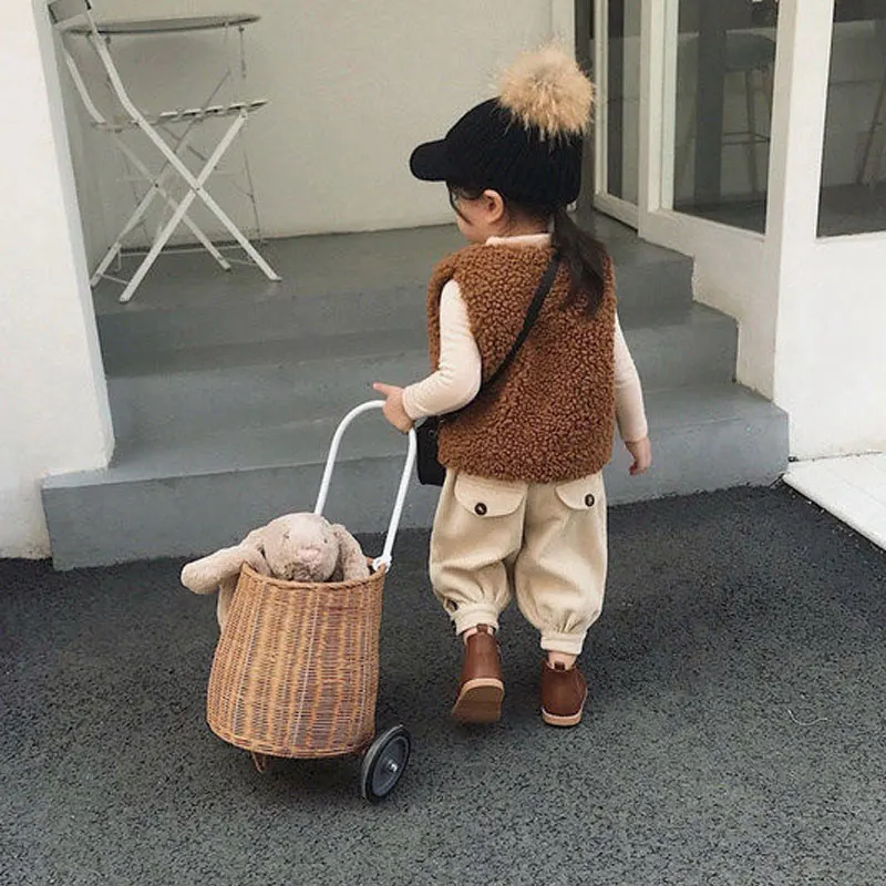 Модные детские вельветовые шаровары Весенне-осенняя одежда Брюки для девочек