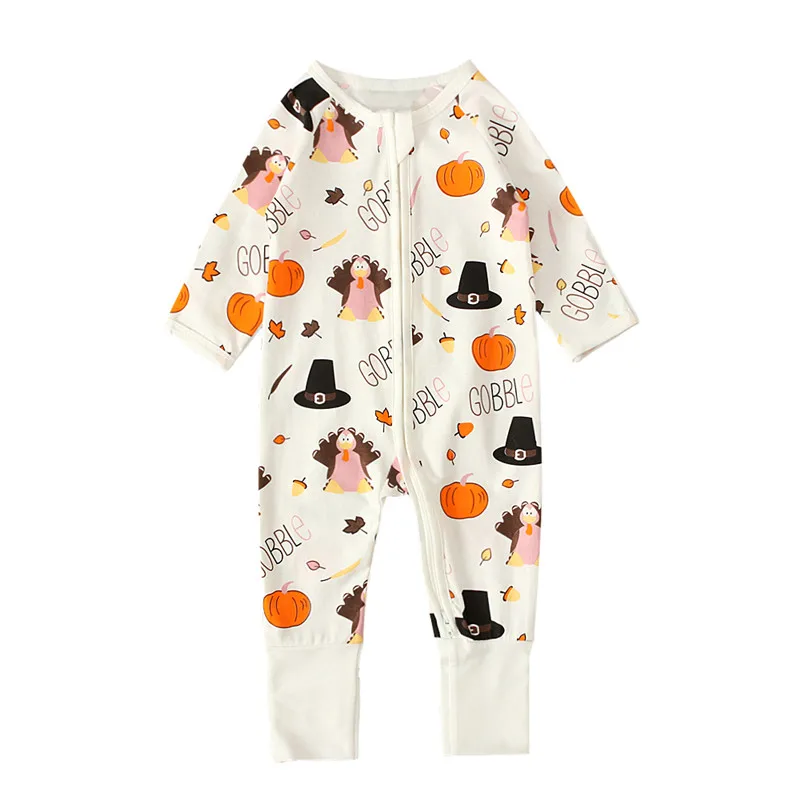 

Детский Ромпер на молнии с длинным рукавом и круглым вырезом